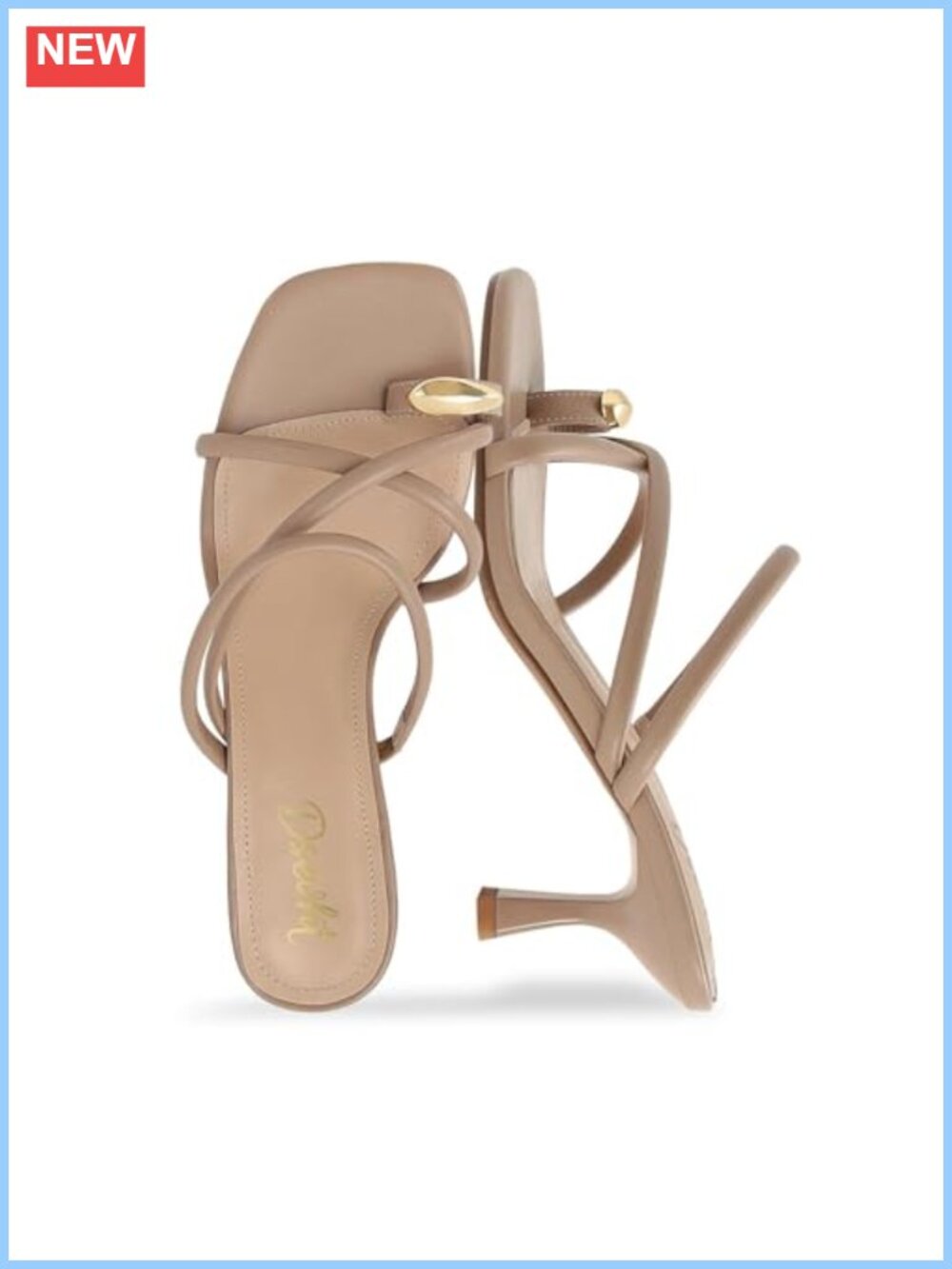 Kitten Heel Sandals Faux Leather Square Open Toe Dress Shoes
